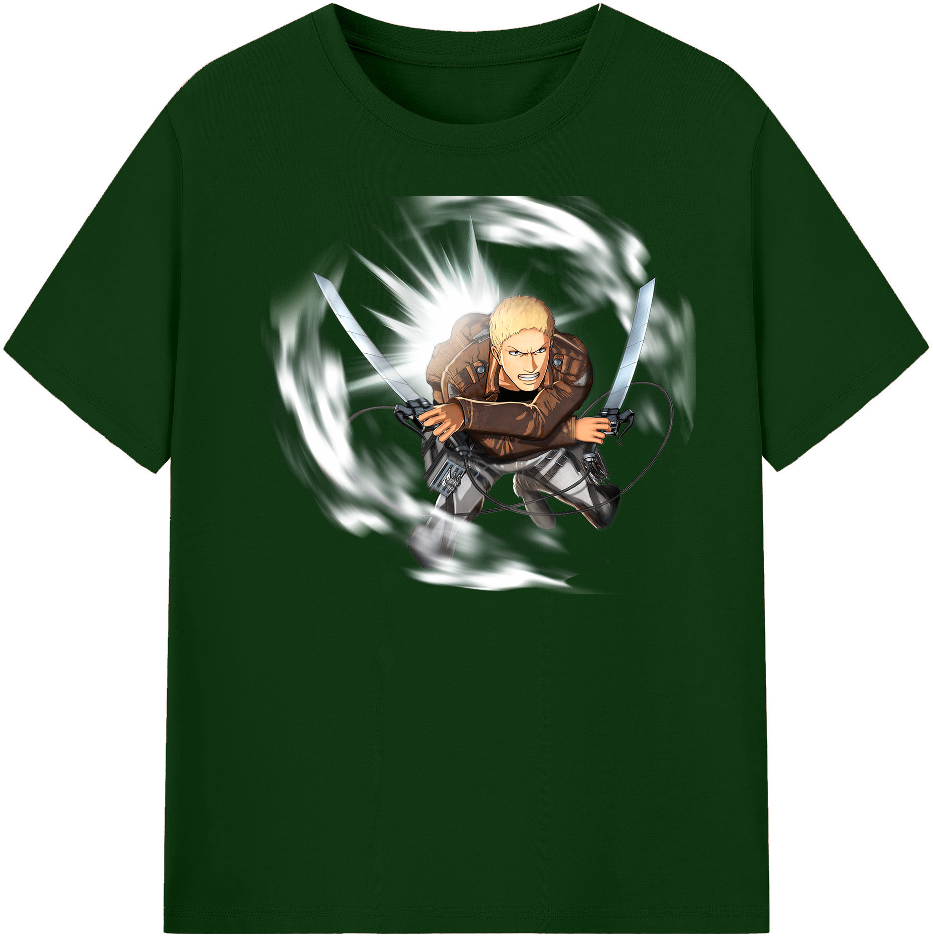 （画像用） 進撃の巨人 ライナー・ブラウン Attack on Titan Reiner Braun 綿100％半袖Tシャツ（フロントプリント）